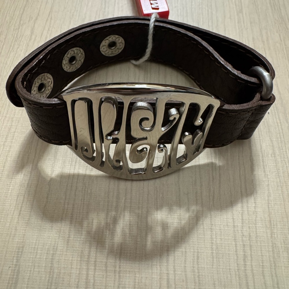 Miss Sixty Brown Leather leather band bracelet with Silver Accent